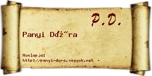 Panyi Dóra névjegykártya
